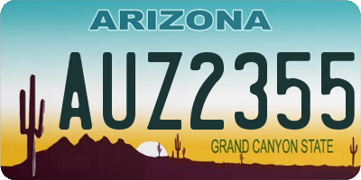 AZ license plate AUZ2355