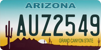 AZ license plate AUZ2549