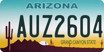 AZ license plate AUZ2604