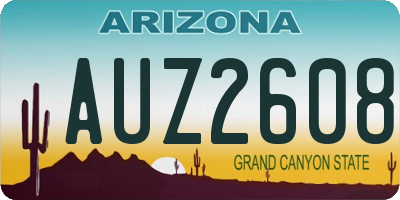 AZ license plate AUZ2608