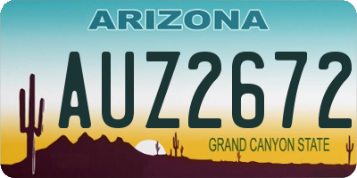AZ license plate AUZ2672