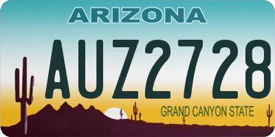 AZ license plate AUZ2728