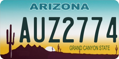 AZ license plate AUZ2774