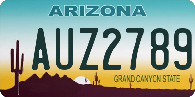AZ license plate AUZ2789