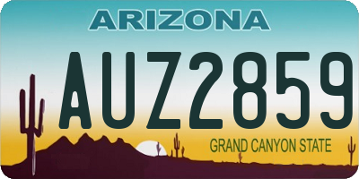 AZ license plate AUZ2859