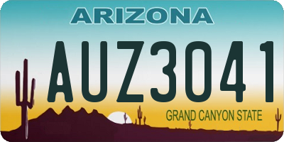 AZ license plate AUZ3041
