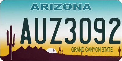 AZ license plate AUZ3092