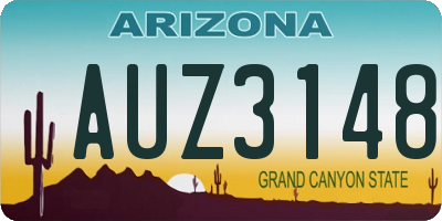 AZ license plate AUZ3148