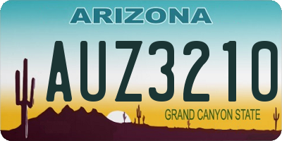 AZ license plate AUZ3210