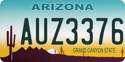 AZ license plate AUZ3376