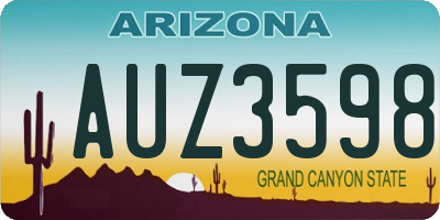AZ license plate AUZ3598