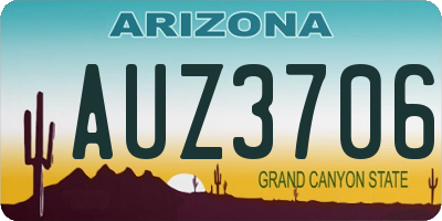 AZ license plate AUZ3706