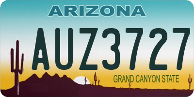 AZ license plate AUZ3727