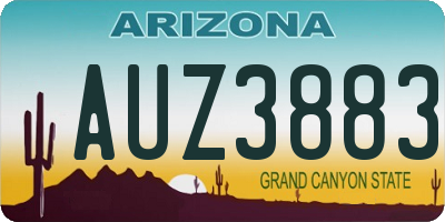 AZ license plate AUZ3883