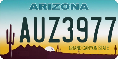 AZ license plate AUZ3977