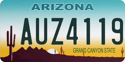 AZ license plate AUZ4119