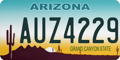 AZ license plate AUZ4229