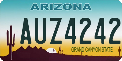 AZ license plate AUZ4242