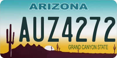 AZ license plate AUZ4272