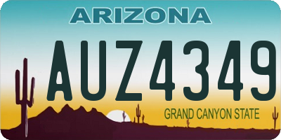 AZ license plate AUZ4349