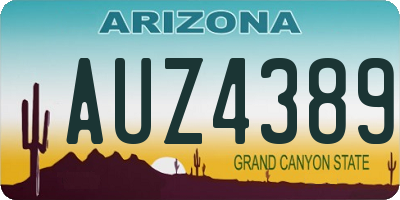 AZ license plate AUZ4389