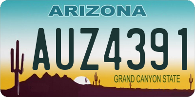 AZ license plate AUZ4391