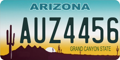 AZ license plate AUZ4456