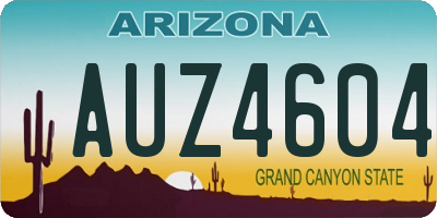 AZ license plate AUZ4604