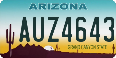 AZ license plate AUZ4643