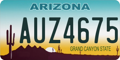AZ license plate AUZ4675
