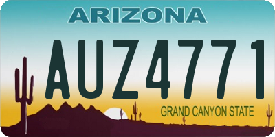 AZ license plate AUZ4771