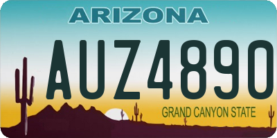 AZ license plate AUZ4890