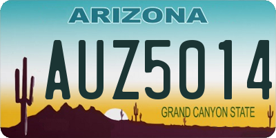 AZ license plate AUZ5014