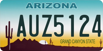AZ license plate AUZ5124