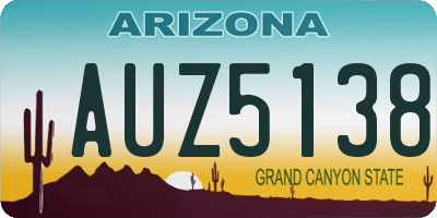 AZ license plate AUZ5138