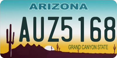 AZ license plate AUZ5168