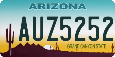 AZ license plate AUZ5252