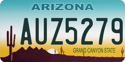 AZ license plate AUZ5279