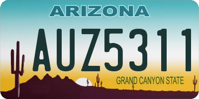 AZ license plate AUZ5311