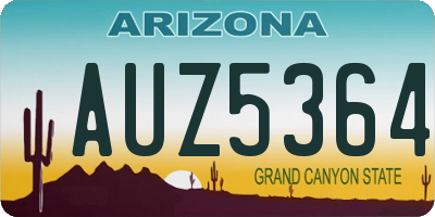 AZ license plate AUZ5364