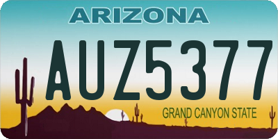 AZ license plate AUZ5377