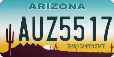 AZ license plate AUZ5517