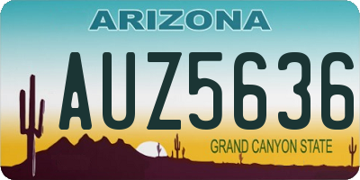 AZ license plate AUZ5636