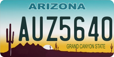 AZ license plate AUZ5640