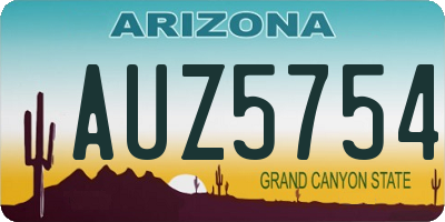 AZ license plate AUZ5754