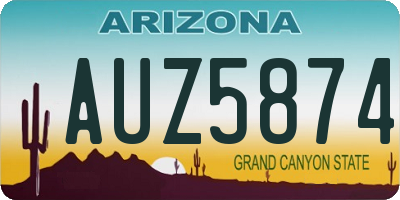 AZ license plate AUZ5874