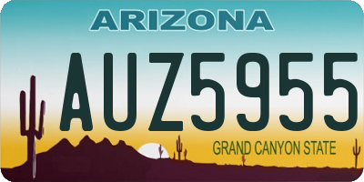 AZ license plate AUZ5955