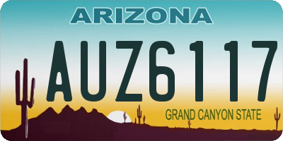 AZ license plate AUZ6117