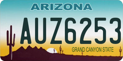 AZ license plate AUZ6253