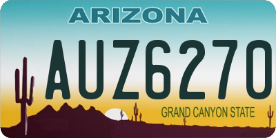 AZ license plate AUZ6270